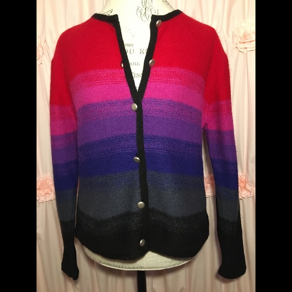 Karen Scott Colorful Striped Sweater Cardigan - Picture 3 of 10